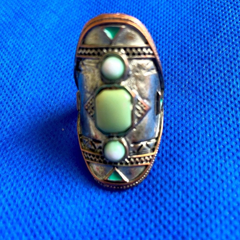 Large tribal ring with stones.
